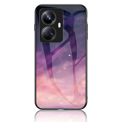 Coque Contour Silicone et Vitre Motif Fantaisie Miroir Etui Housse LS2 pour Realme 10 Pro+ Plus 5G Violet