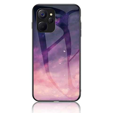 Coque Contour Silicone et Vitre Motif Fantaisie Miroir Etui Housse LS2 pour Realme 10T 5G Violet