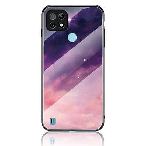 Coque Contour Silicone et Vitre Motif Fantaisie Miroir Etui Housse LS2 pour Realme C21 Violet