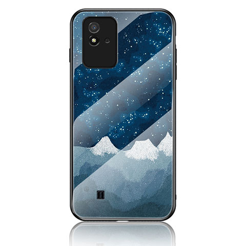 Coque Contour Silicone et Vitre Motif Fantaisie Miroir Etui Housse LS2 pour Realme Narzo 50i Bleu