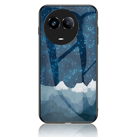 Coque Contour Silicone et Vitre Motif Fantaisie Miroir Etui Housse LS2 pour Realme Narzo 60x 5G Bleu