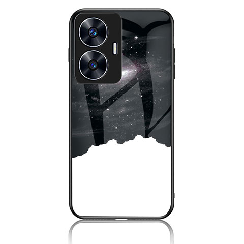 Coque Contour Silicone et Vitre Motif Fantaisie Miroir Etui Housse LS2 pour Realme Narzo N55 Noir