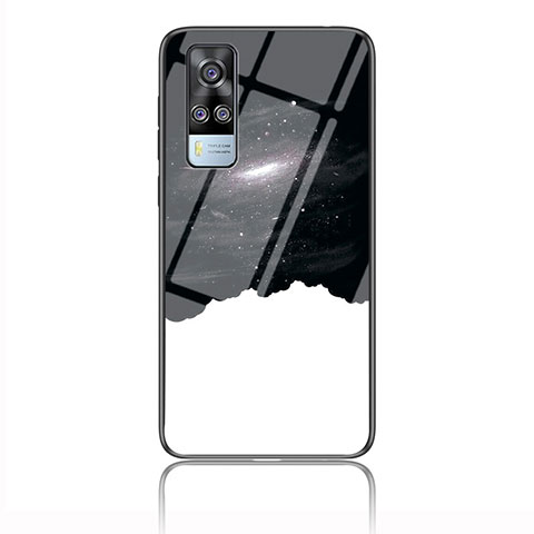 Coque Contour Silicone et Vitre Motif Fantaisie Miroir Etui Housse LS2 pour Vivo Y31 (2021) Noir