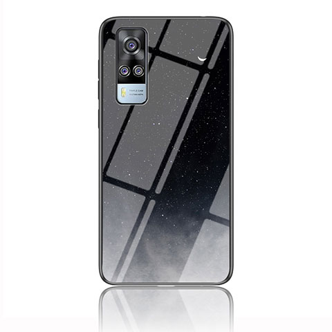 Coque Contour Silicone et Vitre Motif Fantaisie Miroir Etui Housse LS2 pour Vivo Y53s NFC Gris