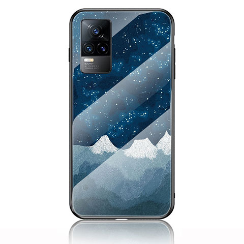 Coque Contour Silicone et Vitre Motif Fantaisie Miroir Etui Housse LS2 pour Vivo Y73 (2021) Bleu