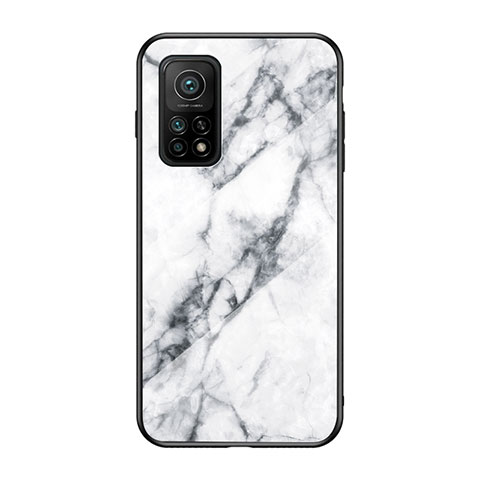 Coque Contour Silicone et Vitre Motif Fantaisie Miroir Etui Housse LS2 pour Xiaomi Mi 10T Pro 5G Blanc