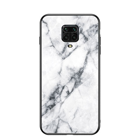 Coque Contour Silicone et Vitre Motif Fantaisie Miroir Etui Housse LS2 pour Xiaomi Poco M2 Pro Blanc