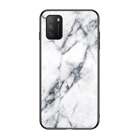 Coque Contour Silicone et Vitre Motif Fantaisie Miroir Etui Housse LS2 pour Xiaomi Poco M3 Blanc