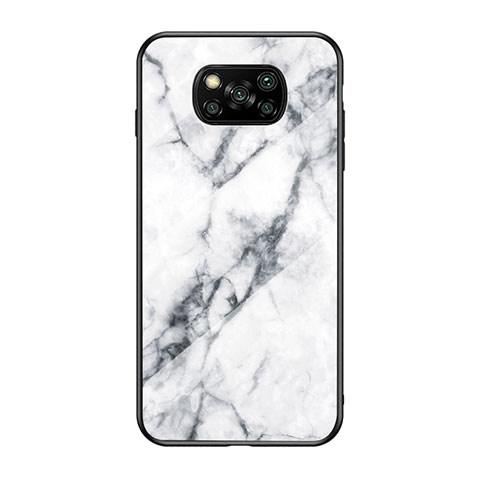 Coque Contour Silicone et Vitre Motif Fantaisie Miroir Etui Housse LS2 pour Xiaomi Poco X3 Pro Blanc