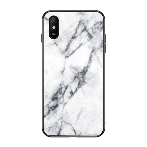 Coque Contour Silicone et Vitre Motif Fantaisie Miroir Etui Housse LS2 pour Xiaomi Redmi 9i Blanc