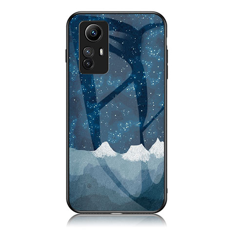 Coque Contour Silicone et Vitre Motif Fantaisie Miroir Etui Housse LS2 pour Xiaomi Redmi Note 12S Bleu