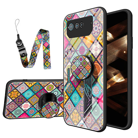 Coque Contour Silicone et Vitre Motif Fantaisie Miroir Etui Housse LS3 pour Asus ROG Phone 6 Colorful