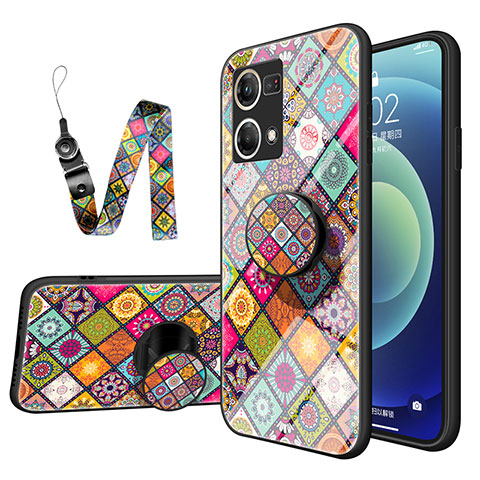 Coque Contour Silicone et Vitre Motif Fantaisie Miroir Etui Housse LS3 pour Oppo F21 Pro 4G Colorful