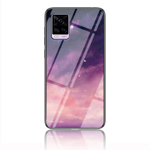 Coque Contour Silicone et Vitre Motif Fantaisie Miroir Etui Housse LS3 pour Vivo V20 Violet