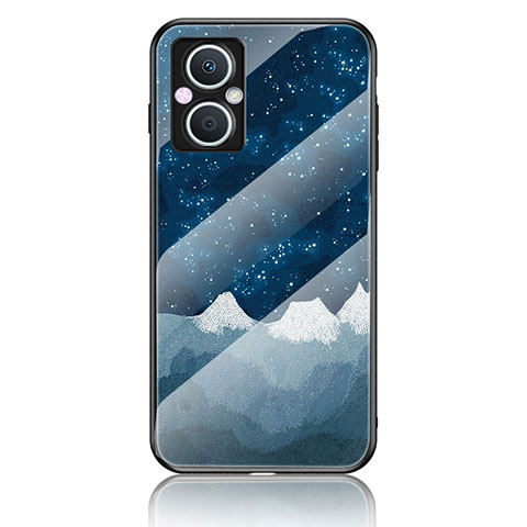 Coque Contour Silicone et Vitre Motif Fantaisie Miroir Etui Housse LS4 pour OnePlus Nord N20 5G Bleu