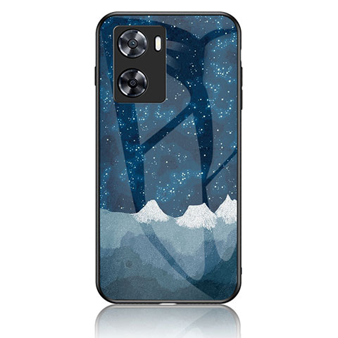 Coque Contour Silicone et Vitre Motif Fantaisie Miroir Etui Housse LS4 pour OnePlus Nord N20 SE Bleu