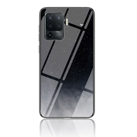 Coque Contour Silicone et Vitre Motif Fantaisie Miroir Etui Housse LS4 pour Oppo A94 4G Gris