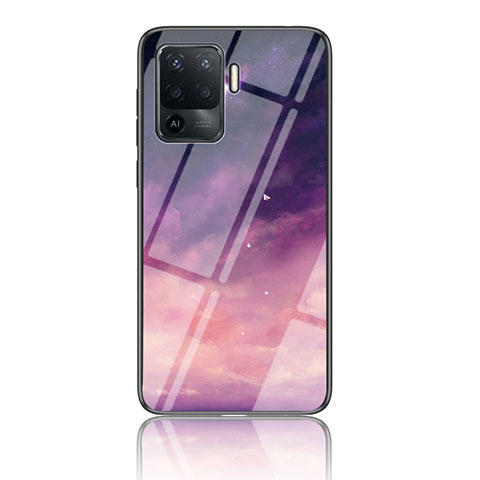 Coque Contour Silicone et Vitre Motif Fantaisie Miroir Etui Housse LS4 pour Oppo A94 4G Violet