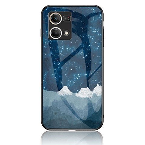 Coque Contour Silicone et Vitre Motif Fantaisie Miroir Etui Housse LS4 pour Oppo F21 Pro 4G Bleu