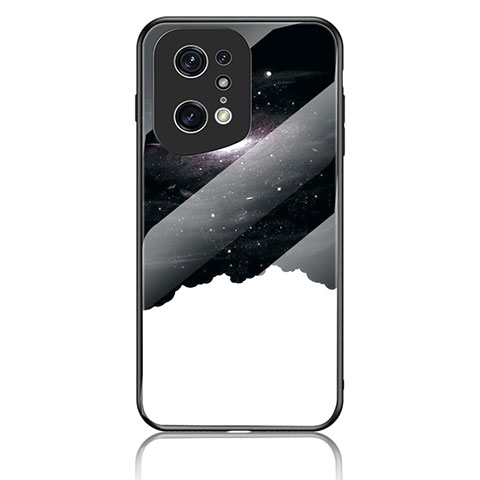 Coque Contour Silicone et Vitre Motif Fantaisie Miroir Etui Housse LS4 pour Oppo Find X5 Pro 5G Noir