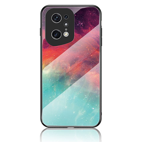 Coque Contour Silicone et Vitre Motif Fantaisie Miroir Etui Housse LS4 pour Oppo Find X5 Pro 5G Rouge