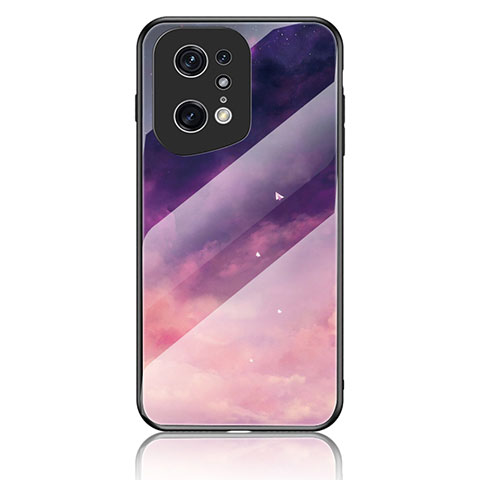 Coque Contour Silicone et Vitre Motif Fantaisie Miroir Etui Housse LS4 pour Oppo Find X5 Pro 5G Violet