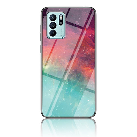 Coque Contour Silicone et Vitre Motif Fantaisie Miroir Etui Housse LS4 pour Oppo Reno6 Z 5G Rouge