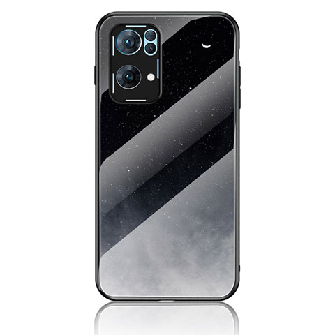 Coque Contour Silicone et Vitre Motif Fantaisie Miroir Etui Housse LS4 pour Oppo Reno7 Pro 5G Gris