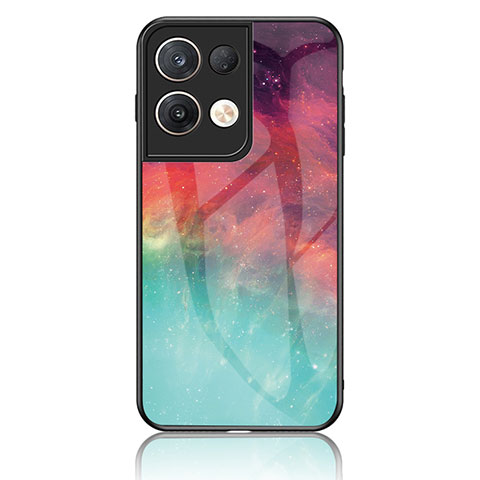 Coque Contour Silicone et Vitre Motif Fantaisie Miroir Etui Housse LS4 pour Oppo Reno8 Pro 5G Rouge