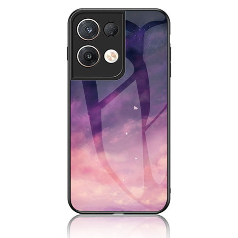 Coque Contour Silicone et Vitre Motif Fantaisie Miroir Etui Housse LS4 pour Oppo Reno8 Pro 5G Violet