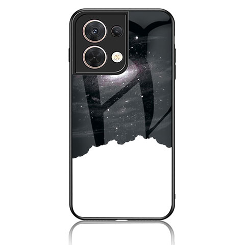 Coque Contour Silicone et Vitre Motif Fantaisie Miroir Etui Housse LS4 pour Oppo Reno9 5G Noir