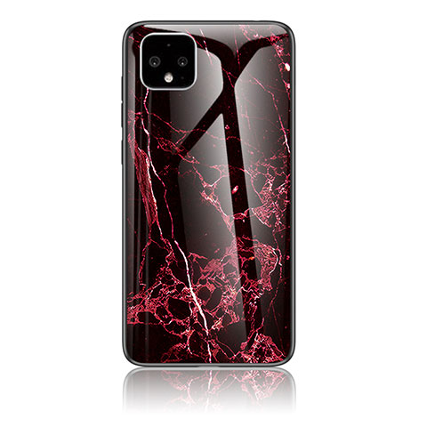 Coque Contour Silicone et Vitre Motif Fantaisie Miroir Etui Housse pour Google Pixel 4 Rouge