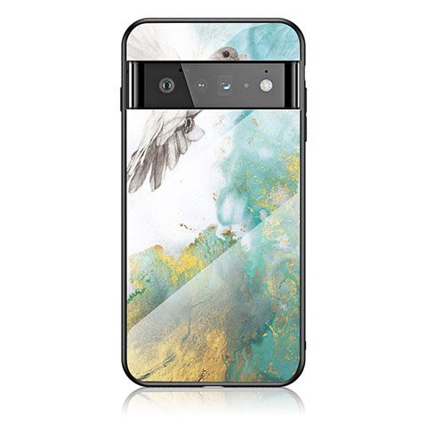 Coque Contour Silicone et Vitre Motif Fantaisie Miroir Etui Housse pour Google Pixel 6 Pro 5G Vert