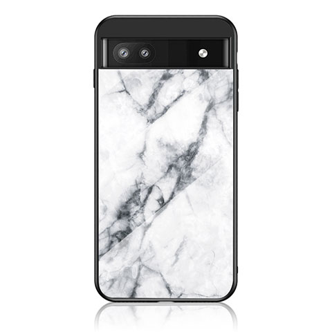 Coque Contour Silicone et Vitre Motif Fantaisie Miroir Etui Housse pour Google Pixel 6a 5G Blanc