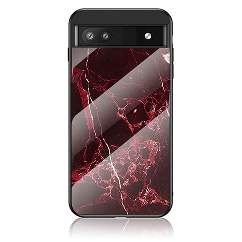 Coque Contour Silicone et Vitre Motif Fantaisie Miroir Etui Housse pour Google Pixel 6a 5G Rouge