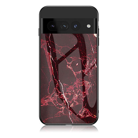 Coque Contour Silicone et Vitre Motif Fantaisie Miroir Etui Housse pour Google Pixel 7 Pro 5G Rouge