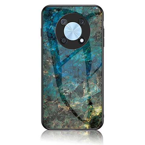 Coque Contour Silicone et Vitre Motif Fantaisie Miroir Etui Housse pour Huawei Enjoy 50 Pro Bleu