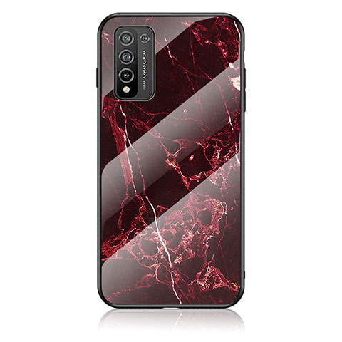 Coque Contour Silicone et Vitre Motif Fantaisie Miroir Etui Housse pour Huawei Honor 10X Lite Rouge