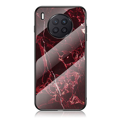 Coque Contour Silicone et Vitre Motif Fantaisie Miroir Etui Housse pour Huawei Honor 50 Lite Rouge