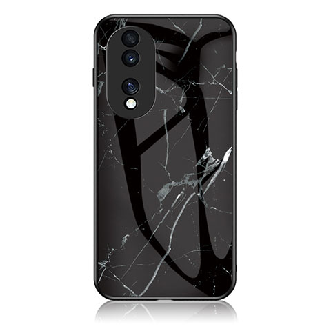 Coque Contour Silicone et Vitre Motif Fantaisie Miroir Etui Housse pour Huawei Honor 70 5G Noir