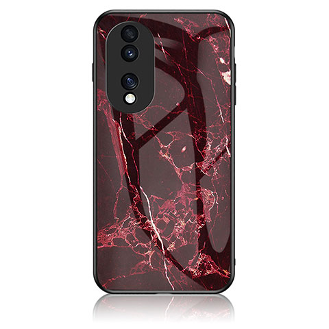 Coque Contour Silicone et Vitre Motif Fantaisie Miroir Etui Housse pour Huawei Honor 70 5G Rouge