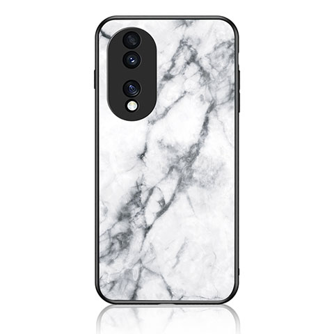 Coque Contour Silicone et Vitre Motif Fantaisie Miroir Etui Housse pour Huawei Honor 70 Pro+ Plus 5G Blanc