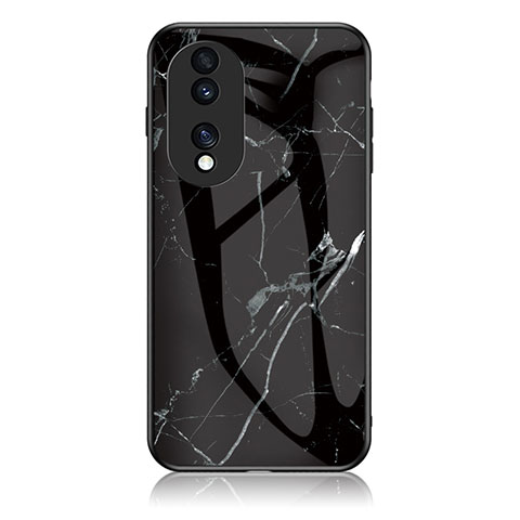 Coque Contour Silicone et Vitre Motif Fantaisie Miroir Etui Housse pour Huawei Honor 70 Pro+ Plus 5G Noir