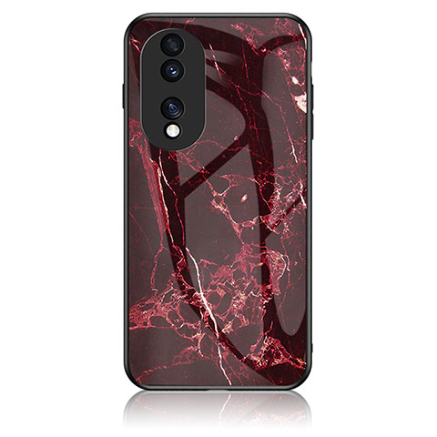 Coque Contour Silicone et Vitre Motif Fantaisie Miroir Etui Housse pour Huawei Honor 70 Pro+ Plus 5G Rouge