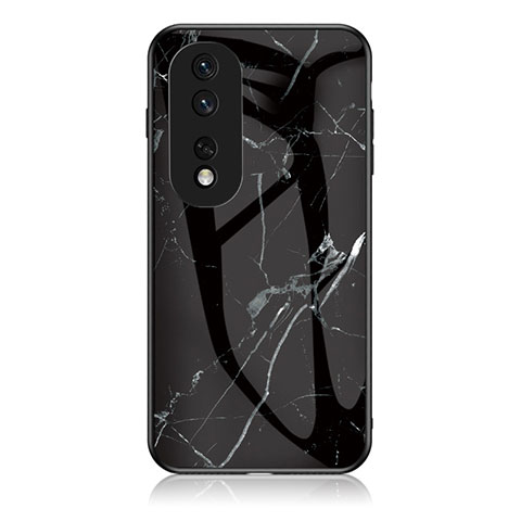 Coque Contour Silicone et Vitre Motif Fantaisie Miroir Etui Housse pour Huawei Honor 80 5G Noir