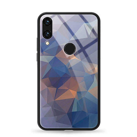 Coque Contour Silicone et Vitre Motif Fantaisie Miroir Etui Housse pour Huawei Honor 8X Bleu