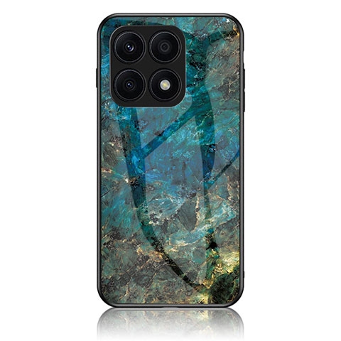 Coque Contour Silicone et Vitre Motif Fantaisie Miroir Etui Housse pour Huawei Honor X6 5G Bleu