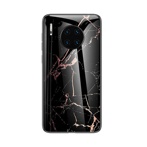 Coque Contour Silicone et Vitre Motif Fantaisie Miroir Etui Housse pour Huawei Mate 30E Pro 5G Noir