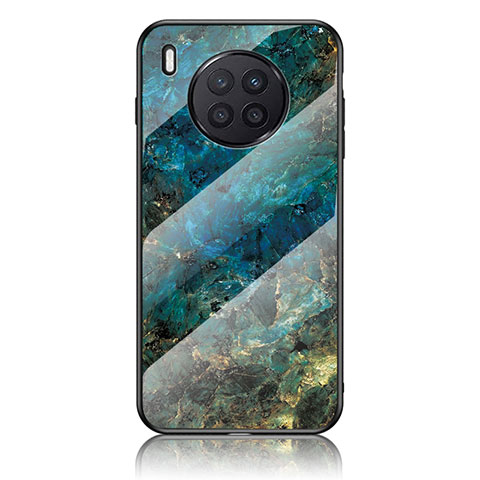 Coque Contour Silicone et Vitre Motif Fantaisie Miroir Etui Housse pour Huawei Nova 8i Bleu