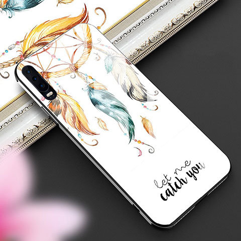 Coque Contour Silicone et Vitre Motif Fantaisie Miroir Etui Housse pour Huawei P30 Blanc